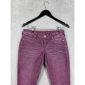 True Religion Jeans Womens 28 Purple Shannon Low Rise Skinny Stretch Denim Pants